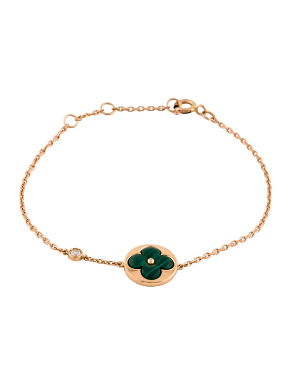 ˇSirae GemˇSUN MALACHITE 1 DIAMOND PINK GOLD BRACELET