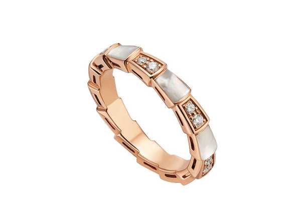 ˇSirae GemˇSERPENTI RING PINK GOLD DIAMOND MOP 3MM