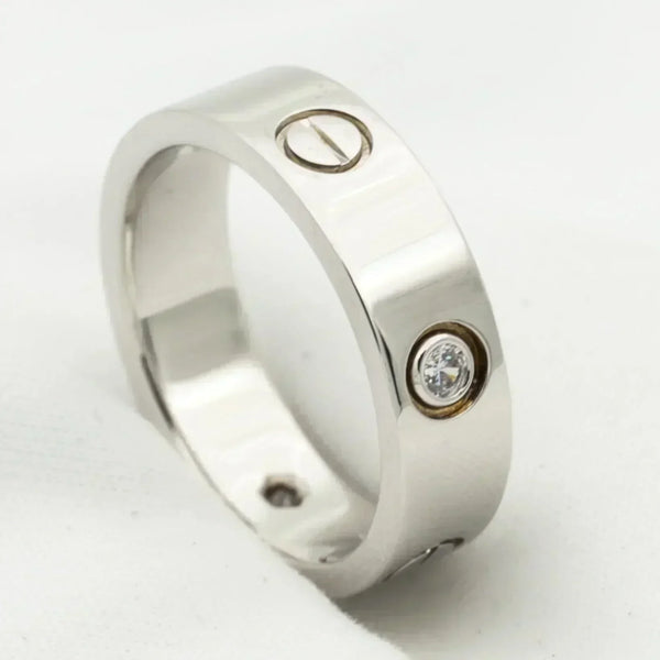 ˇSirae GemˇLOVE RING 5.5MM 3 DIAMONDS SILVER