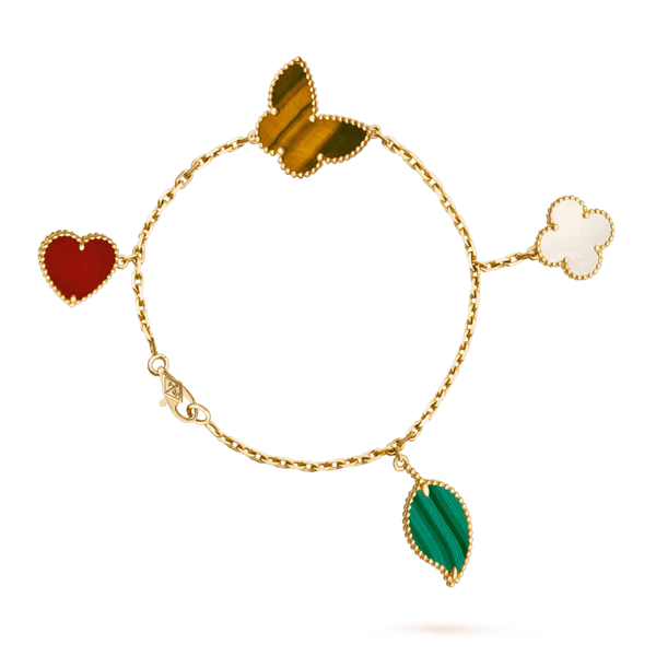 ˇSirae GemˇLUCKY SPRING 5 MOTIF GOLD BRACELET