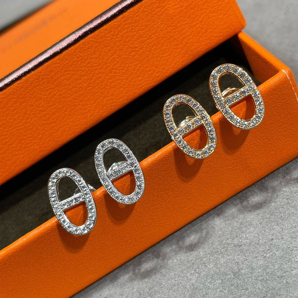 ˇSirae GemˇHM FULL DIAMOND PIG NOSE STUD EARRINGS