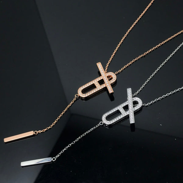 ˇSirae GemˇHM NECKLACE PLATINUM ROSE GOLD DIAMOND