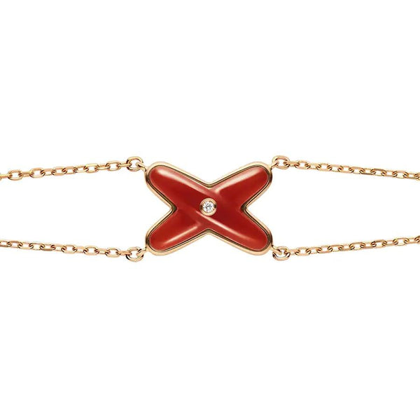 ˇSirae GemˇJEUX BRACELET CARNELIAN PINK GOLD 1 DIAMOND