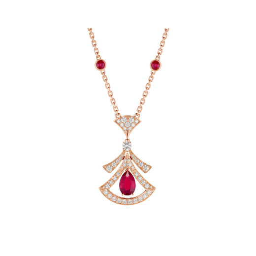 ˇSirae GemˇDREAM NECKLACE CARNELIAN DIAMOND PINK GOLD