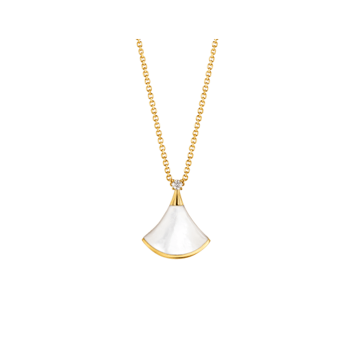ˇSirae GemˇDREAM NECKLACE WHITE MOP GOLD 1 DIAMOND