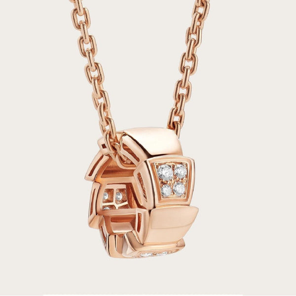 ˇSirae GemˇSERPENTI PEDANT DIAMOND PINK GOLD NECKLACE