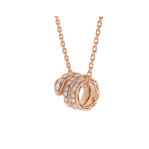 ˇSirae GemˇSERPENTI PINK GOLD NECKLACE DOUBLE RING DIAMOND