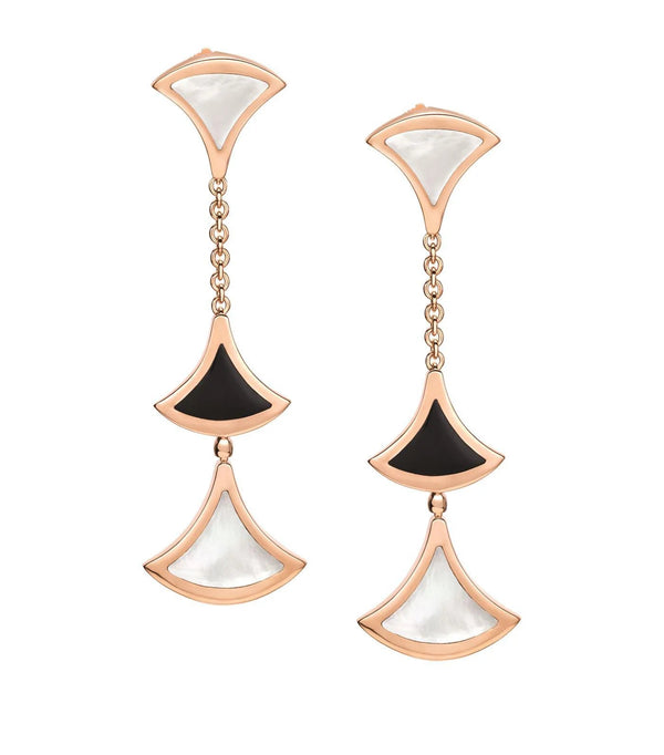 ˇSirae GemˇDREAM EARRINGS 3 MOTIFS ONYX MOP PINK GOLD