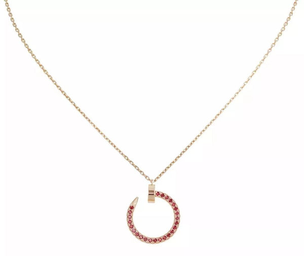 ˇSirae GemˇJUSTE NECKLACE GOLD RED DIAMONDS
