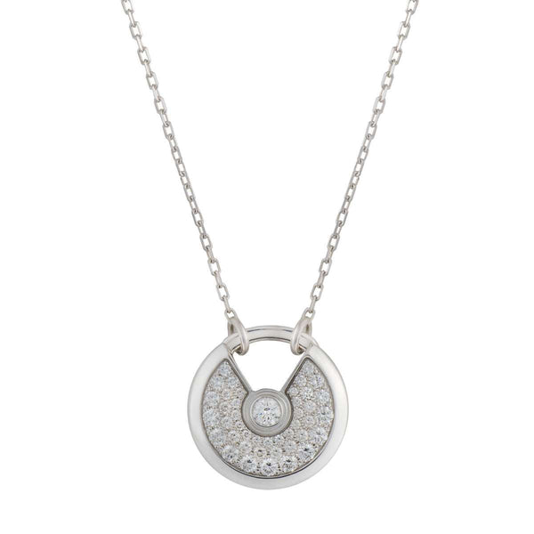 ˇSirae GemˇAMULETTE SILVER FULL DIAMOND NECKLACE