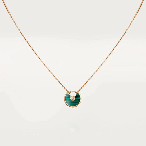 ˇSirae GemˇAMULETTE ROSE GOLD MALACHITE NECKLACE