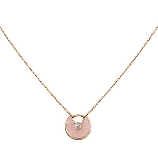 ˇSirae GemˇAMULETTE ROSE GOLD PINK MOP NECKLACE