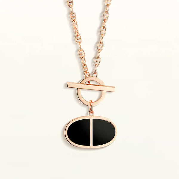 ˇSirae GemˇCHAINE VERSO BLACK CERAMIC NECKLACE
