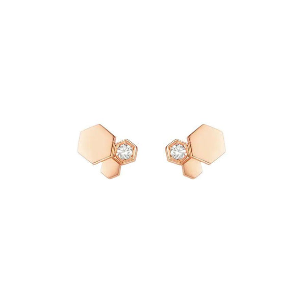 ˇSirae GemˇBEE LOVE PINK GOLD DIAMOND EARRINGS