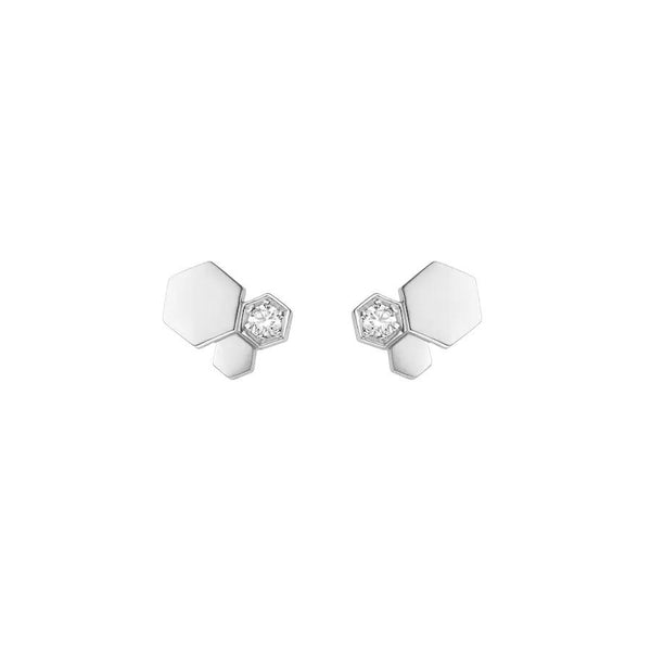ˇSirae GemˇBEE LOVE SILVER DIAMOND EARRINGS