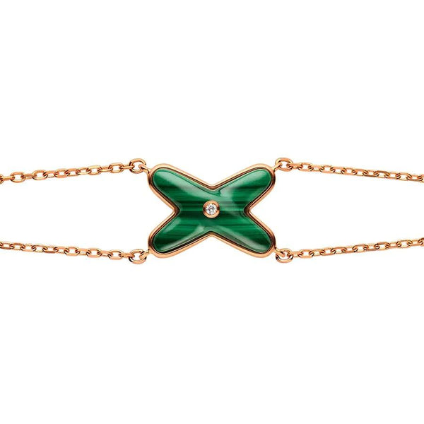 ˇSirae GemˇJEUX BRACELET MALACHITE PINK GOLD 1 DIAMOND