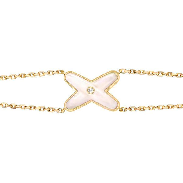 ˇSirae GemˇJEUX BRACELET WHITE MOP GOLD 1 DIAMOND