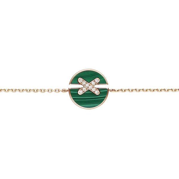 ˇSirae GemˇJEUX DE BRACELET MALACHITE PINK GOLD DIAMONDS