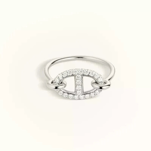 ˇSirae GemˇRONDE SMALL SILVER DIAMOND RING
