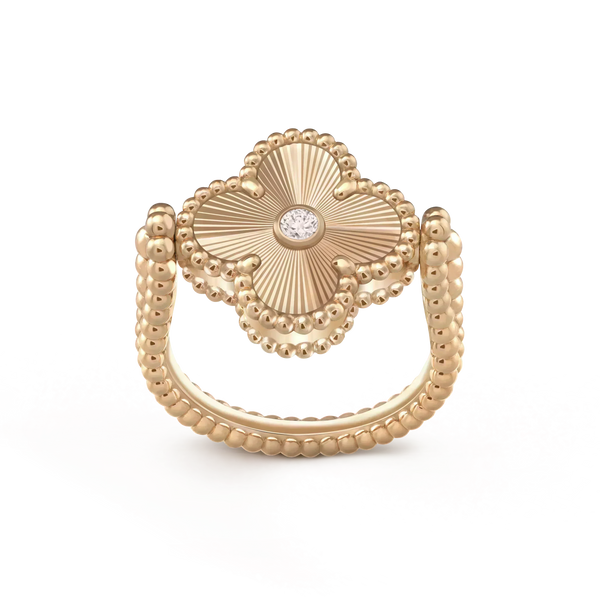 ˇSirae GemˇCLOVER RIVERSIBLE ROSE GOLD RING