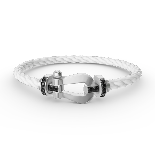 ˇSirae GemˇFORCE LARGE HORSESHOE BLACK DIAMOND BRACELET SILVER