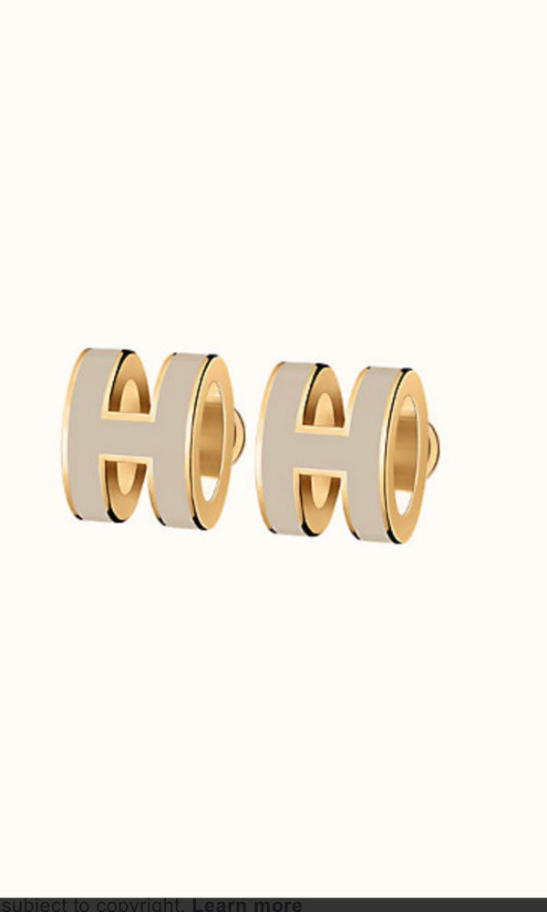 ˇSirae GemˇMINI POP H GOLD EARRINGS GREY