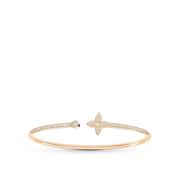 ˇSirae GemˇIDYLLE PINK GOLD OPEN BRACELET DIAMOND PAVED