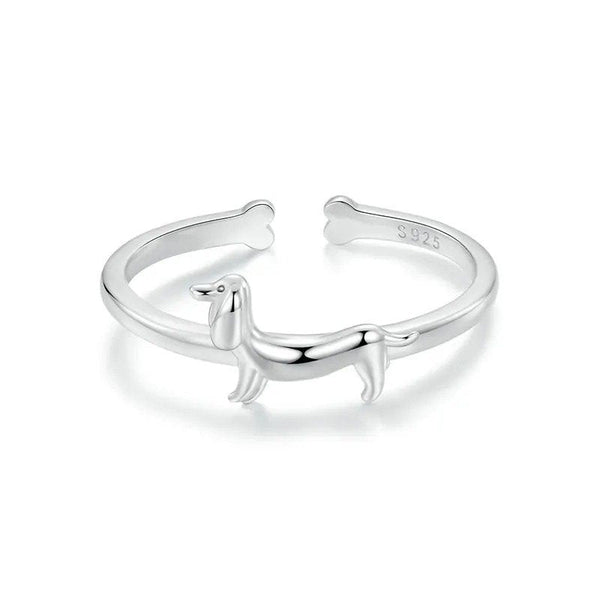 ˇSirae GemˇLovely Pet Dog Open Ring Statement Ring