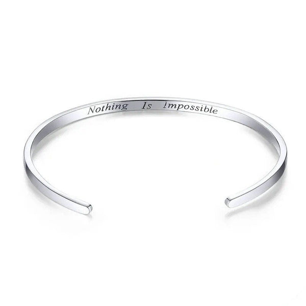ˇSirae GemˇEngrave Courage Bangle Nothing is impossible Fashion