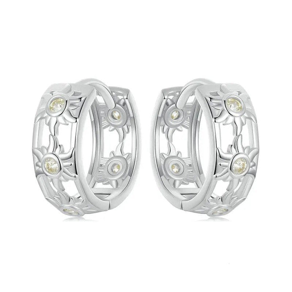 ˇSirae GemˇWhite Gold Plated Inifinite Love Hoop Earring