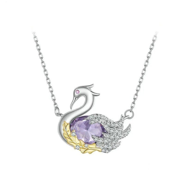 ˇSirae GemˇCute Swan Pendant Necklace for Women