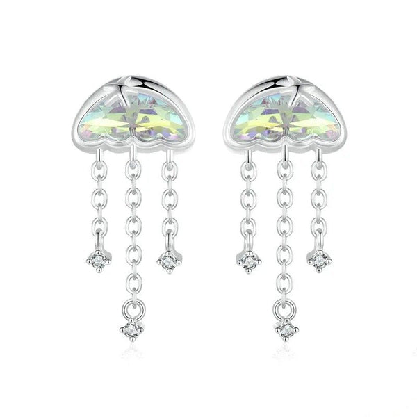 ˇSirae GemˇIridescent Jellyfish Earrings Studs Teen Girls