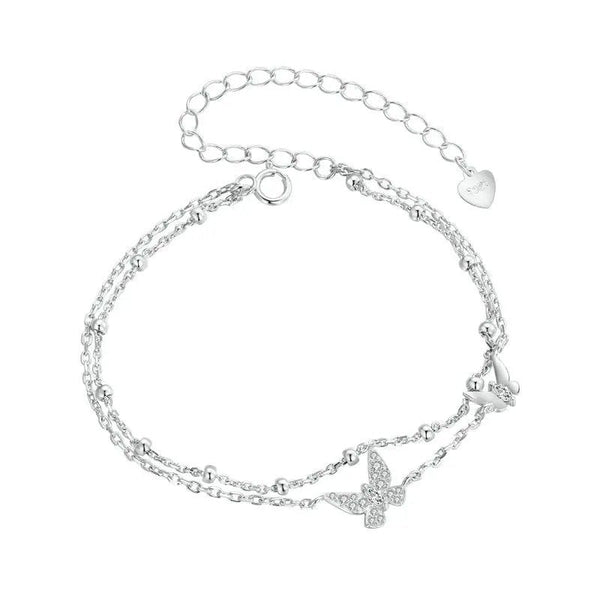 ˇSirae GemˇDouble-Layer Butterfly Bracelet CZ Layered Bracelet