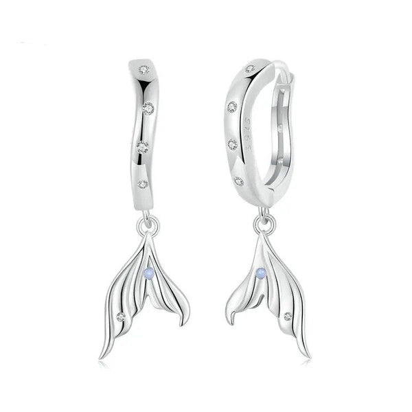 ˇSirae GemˇDainty Gold Plated Earring Hypoallergenic Fish Tail Earring