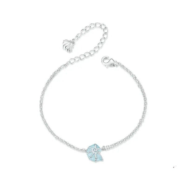 ˇSirae GemˇBlue Seashell Link Chain Bracelets