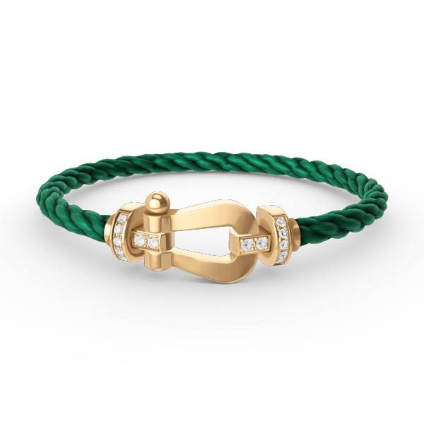 ˇSirae GemˇFORCE LARGE HORSESHOE HALF DIAMOND BRACELET GOLD
