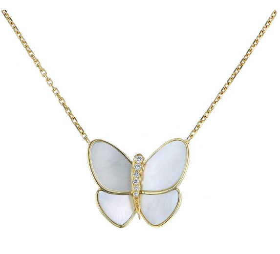 ˇSirae GemˇBUTTERFLY GOLD MOP DIAMOND NECKLACE