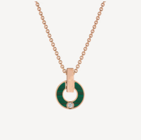 ˇSirae GemˇGARI NECKLACE PINK GOLD MALACHITE