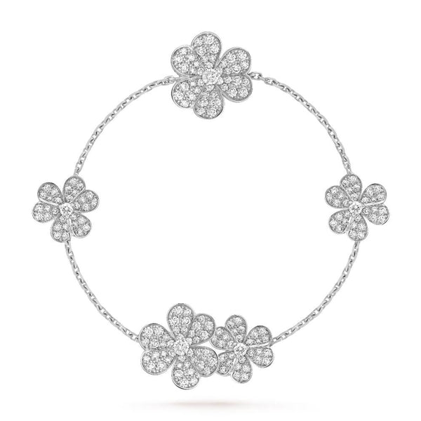 ˇSirae GemˇFRIVOLE WHITE GOLD 5 FLOWERS BRACELET