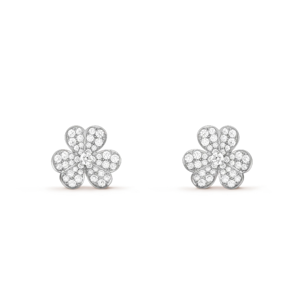 ˇSirae GemˇFRIVOLE SILVER FLOWER DIAMOND EARRINGS