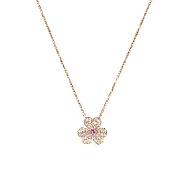 ˇSirae GemˇFRIVOLE ROSE GOLD FLOWER DIAMOND NECKLACE