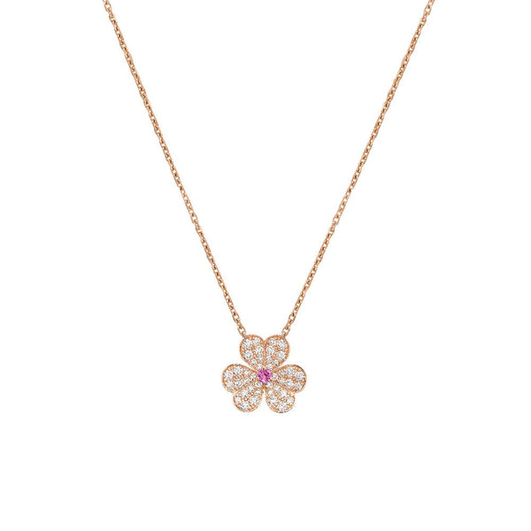 ˇSirae GemˇFRIVOLE ROSE GOLD FLOWER DIAMOND NECKLACE