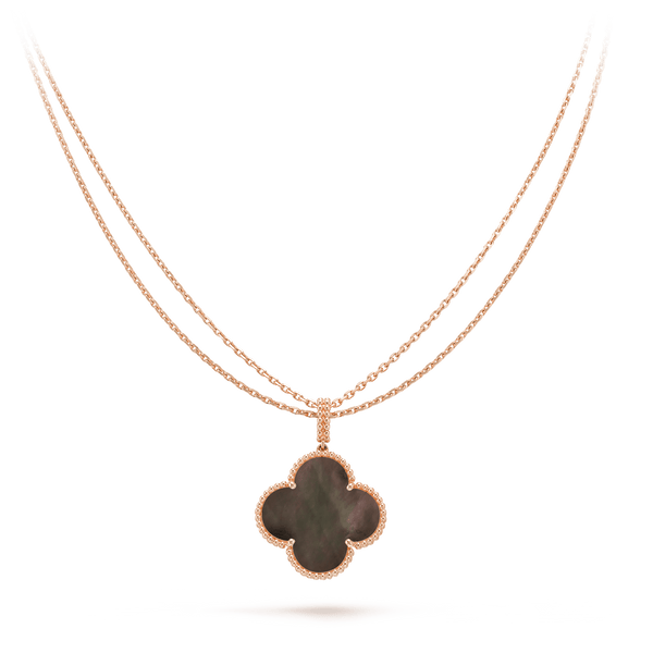 ˇSirae GemˇCLOVER 25MM GOLD DARK MOP BIG CLOVER NECKLACE