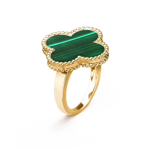 ˇSirae GemˇCLOVER MALACHITE RING
