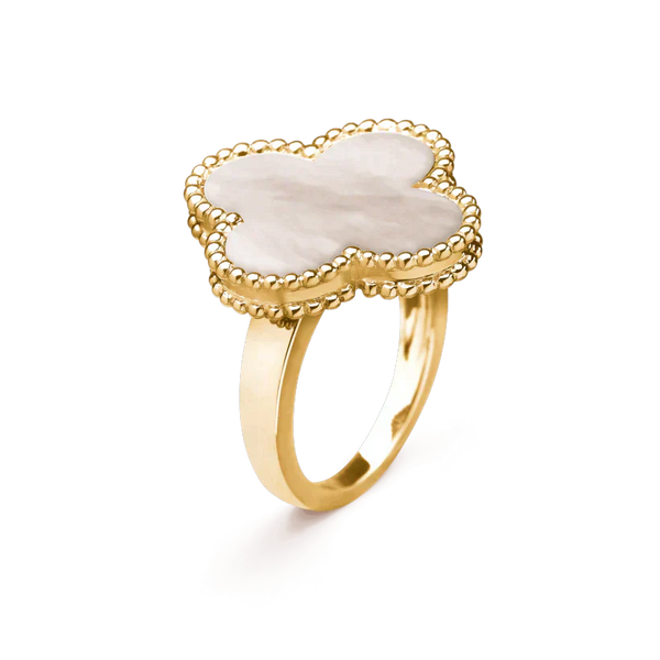 ˇSirae GemˇCLOVER WHITE MOP RING