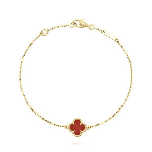 ˇSirae GemˇCLOVER  CARNELIAN SINGLE FLOWER BRACELET