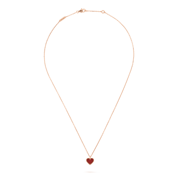ˇSirae GemˇSWEET CLOVER CARNELIAN HEART NECKLACE