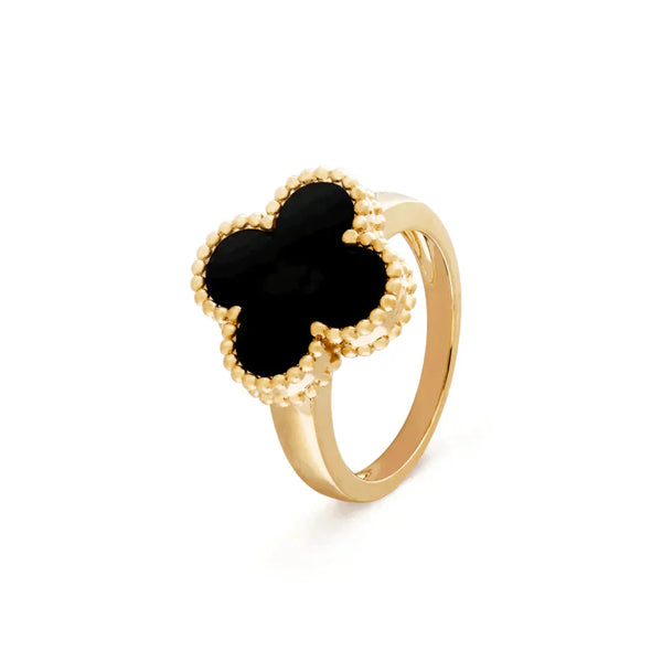 ˇSirae GemˇCLOVER ONYX RING