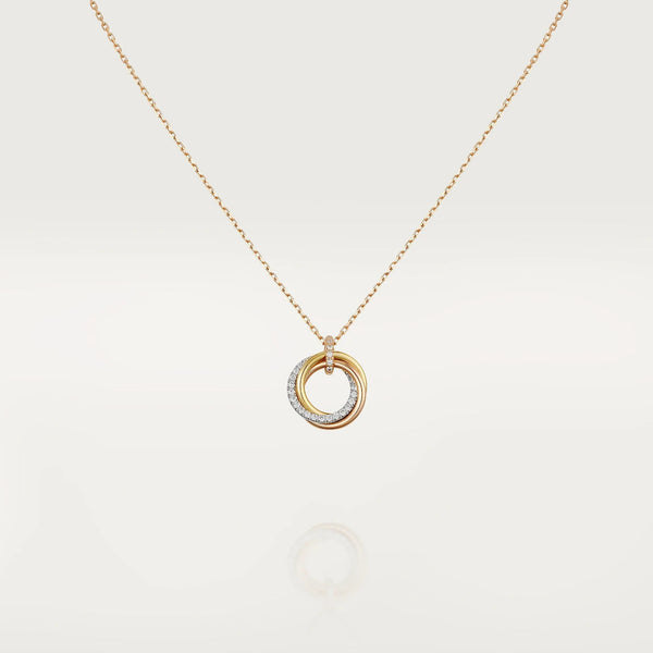 ˇSirae GemˇTRINITY NECKLACE SILVER GOLD PINK GOLD DIAMONDS