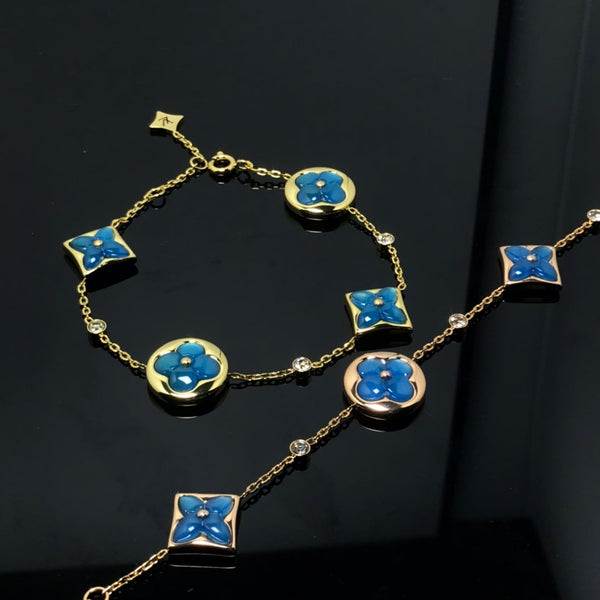 ˇSirae GemˇSTAR AND SUN 4 MOTIF BLUE BRACELET
